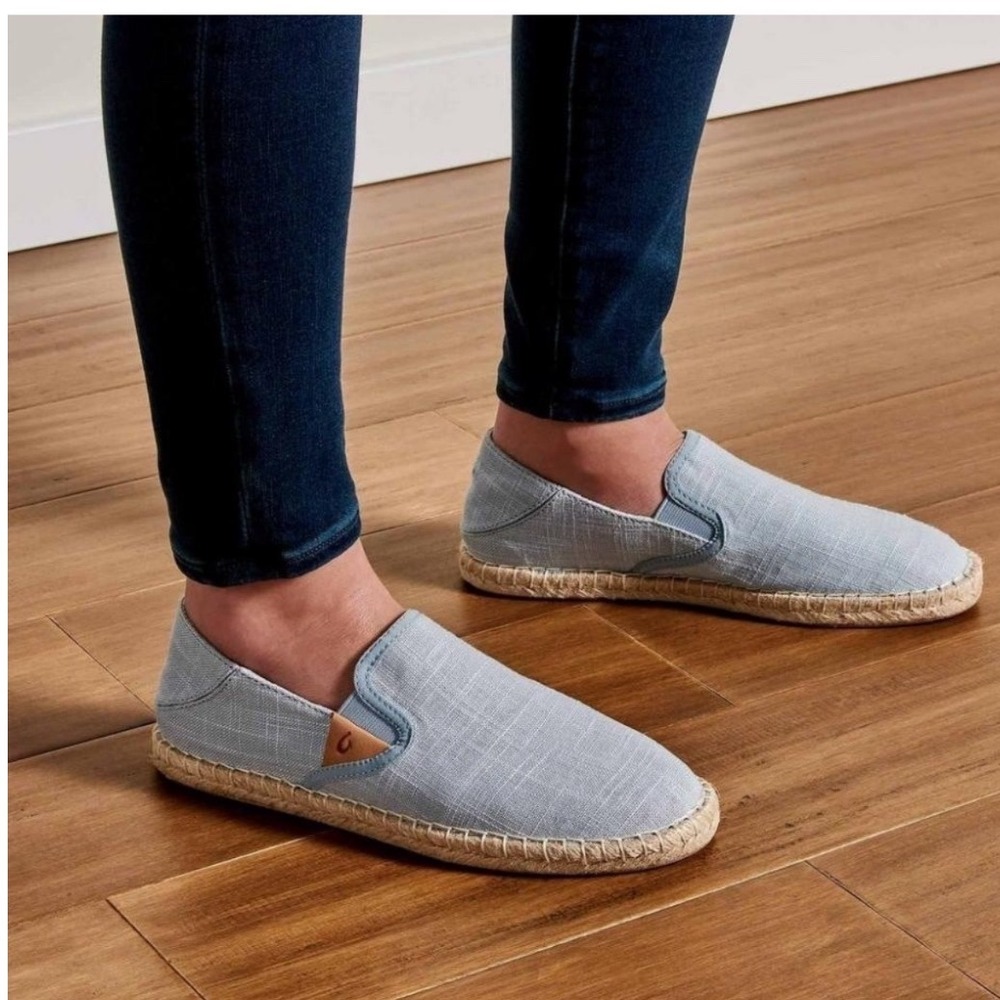 Olukai Kaula Pa'a Kapa Women's Espadrilles Light Blue Size 6.5